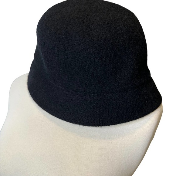 Badgley Mischka Womens Hat Gatsby 1920s Winter Wool Beret Cloche Hat Black - Picture 4 of 6